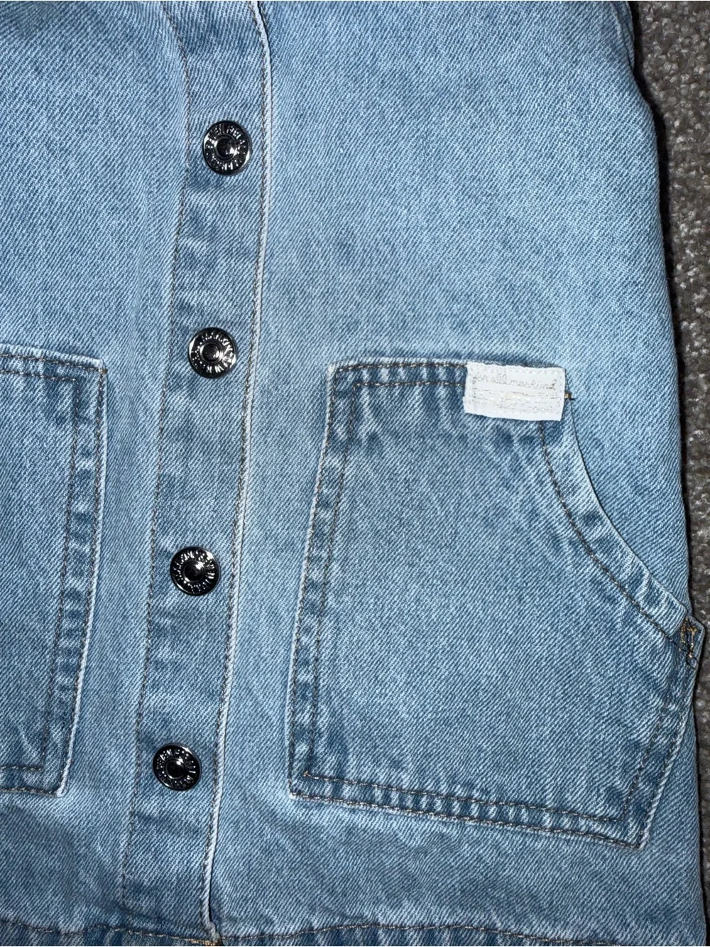 7 For All Mankind Light Blue Denim Pinafore Dress for Kids